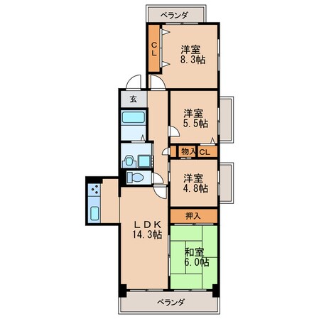 ウィンコート白川の物件間取画像